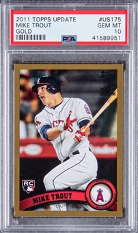 2011 Topps Update Gold  #US175 Mike Trout Rookie Card (#0512/2011) – PSA GEM MT 10